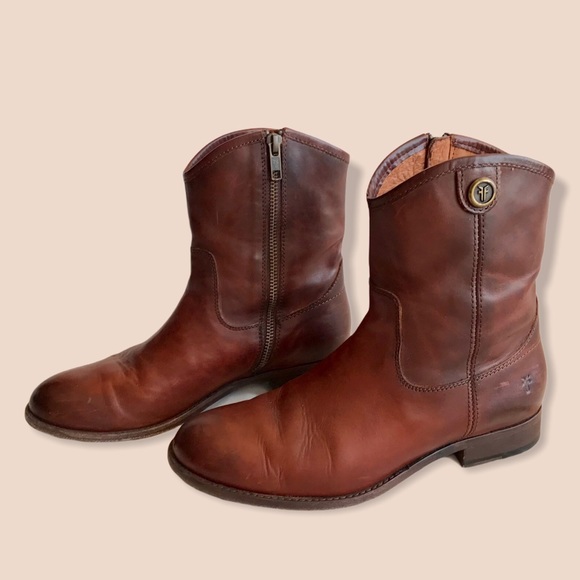 Frye Melissa Button 2 Short Leather Ankle Booties - Picture 8 of 16